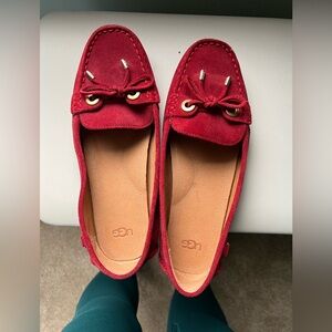 UGG red suede size 9 loafer style shoes